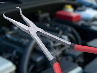 Automotive Spark Plug Boot Puller with Rubber Grip 3D model