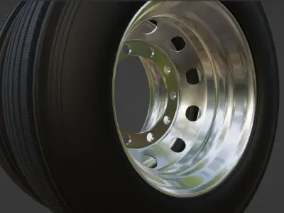 Wheel rims with truck tires 10 knots Free 3D model