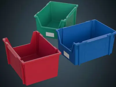 Storage Bin 1A Low-poly 3D model