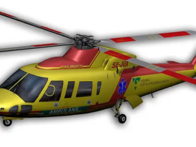 Sikorsky S-76C Norrlandsflyg Low-poly 3D model