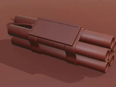 Low-Poly Dynamite bomb Free low-poly 3D model