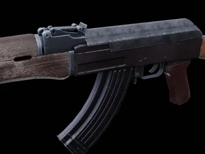 Old AK 47 Low-poly 3D model