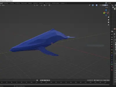 Simple LowPoly Whale Free low-poly 3D model