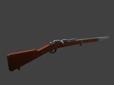 FRENCH RIFLE 1870 Low-poly 3D model
