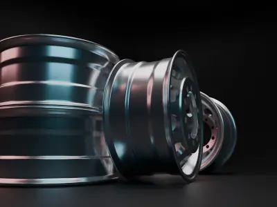 car wheel set Low-poly 3D model Low-poly 3D model