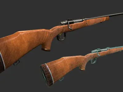 Winchester Rifle - Parker Hale Model 1200 Free low-poly 3D model