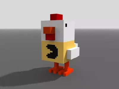 Voxel Pac Chicken Low-poly 3D model
