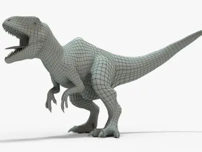 Giganotosaurus Rigged Basemesh Low-poly 3D model