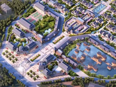 Contemporary Waterfront Masterplan 3D model