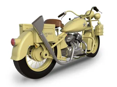 Harley-Davidson WLA 1942 750cc 3D model