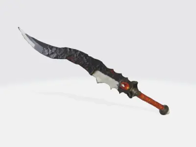  jagged scimitar blade Low-poly 3D model