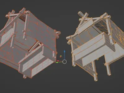 wood stall Low-poly 3D model