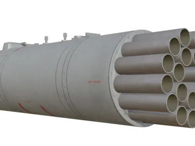 B8B20 Helicopter Unguided Rocket Pod Game Ready Model PBR  Low-poly 3D model