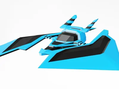 low poly space ship Low-poly 3D model purchase