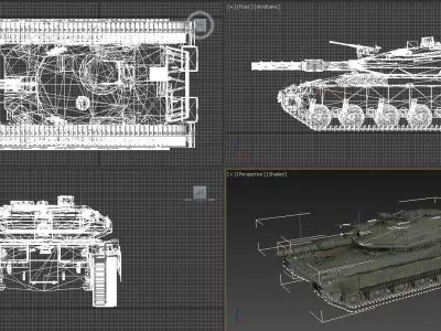 simple tank Low-poly 3D model get