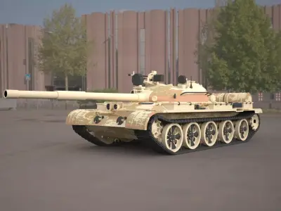  t62 military tank 3D model