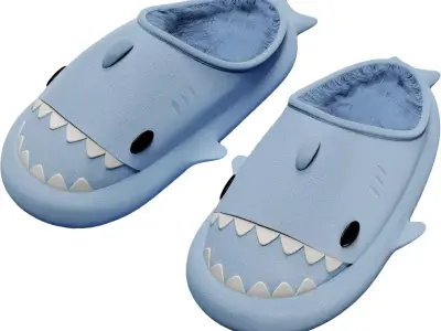 Shark FlipFlops Winter Slippers  3D model