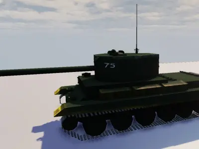 Low Poly British ww2 tank Free low-poly 3D model