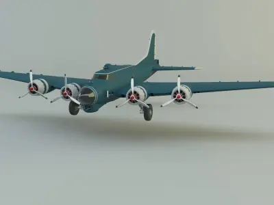 Boeing B-17 historic fighter jet 3D model