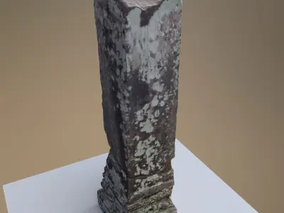 Scanned Pillar Old Damaged for Rendering and Games Low-poly 3D model
