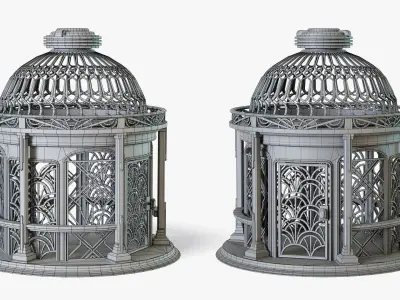 Birdcage Art Deco Low-poly 3D model