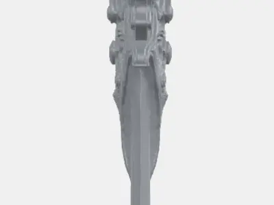 Medieval greatsword Free low-poly 3D model