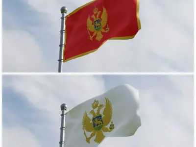 Animated Montenegro Flags 3D model
