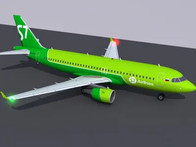 Airbus A320 new livery S-7 3D model