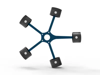 Radial piston mechanism 3D model