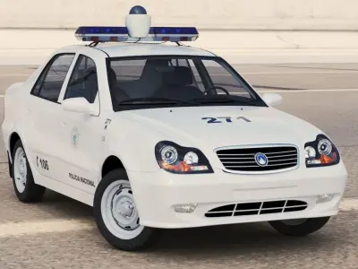 Cuban Police Patrol Geely CK 3D model
