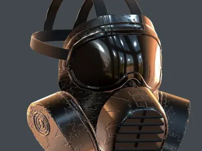Gas mask helmet 3d model scifi Low-poly Low-poly 3D model