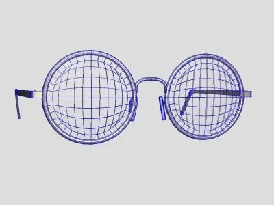 Glasses 3 round Low-poly 3D model