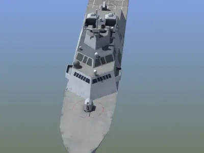 LCS1 Littoral Combat Ship Low-poly 3D model