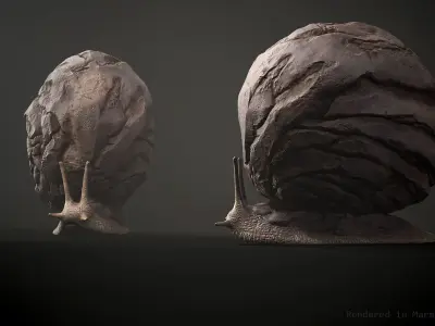 Land snail2 - Game Ready Low-poly 3D model Low-poly 3D model