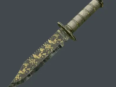 Survival Knife Low-poly 3D model