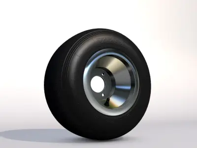 Karting wheels- Set of high-poly go-kart wheels- Tires and rims 3D model