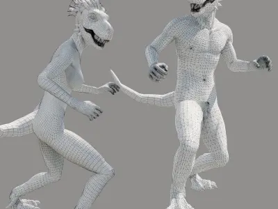 TRex Human Characters Low-poly 3D model