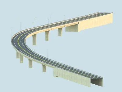 Full detailed Bridge model Free 3D model