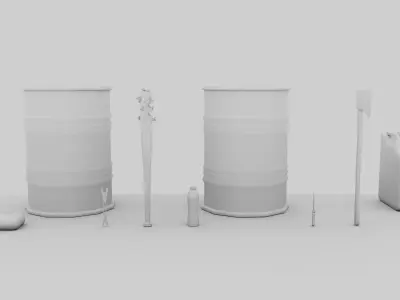 Low Poly Apocalyptic Survival Asset Pack Low-poly 3D model