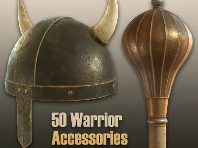 50 Warrior Accessories Base Mesh 3D model