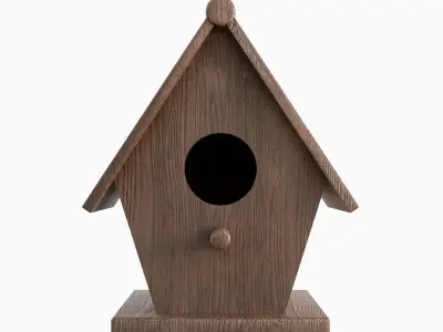 Wooden Birdhouse Set D Low-poly 3D model