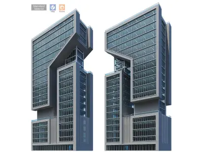 Modern building 018 tower and skyscraper Low-poly 3D model