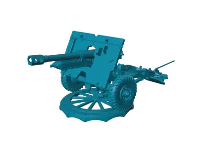 1-16 scale Ordnance QF 25-pounder field gun Free 3D model