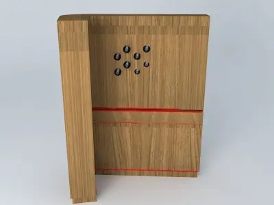 Kit wooden wine rack with shelves Free 3D model