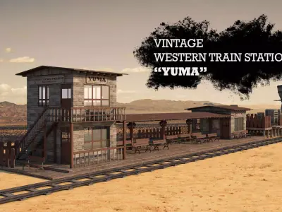 Yuma City Vintage Western Train Station 3D model