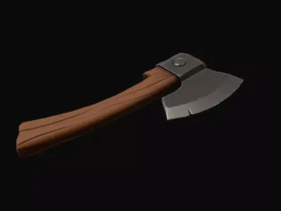 game ready stylized axe Low-poly 3D model