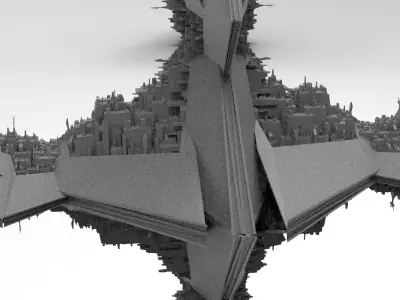Pyramid Sc-Fi Floating City 3D model