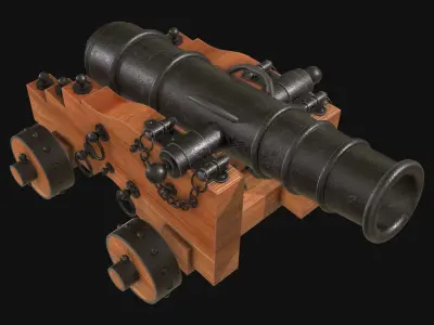 Cannon 3 Low-poly 3D model