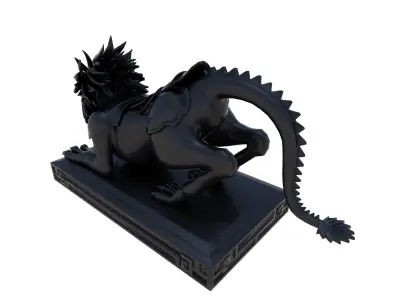 Sculpture-004 lion statue 3D model