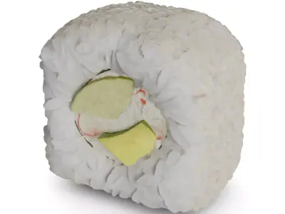 Sushi Crab sticks avocado cucumber mayonnaise sesame seeds 3D model